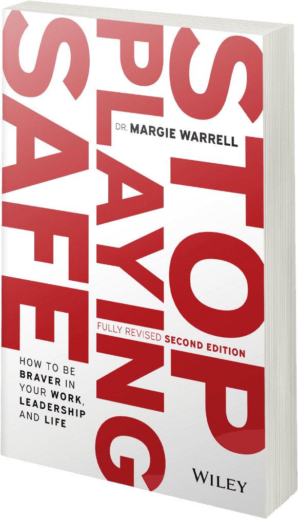 Stop Playing Safe paperback — oversized red capitals running vertically down a white cover